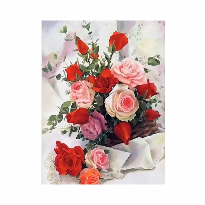 Resultat final du tableau Éclat de Pivoines Flamboyantes